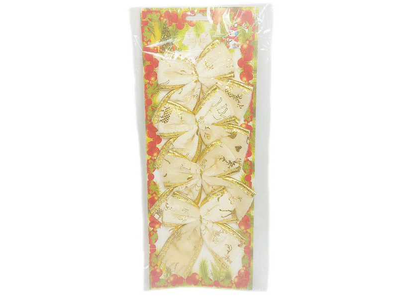 Набор елочных бантов «Бархат» 14 см 4 шт LF631