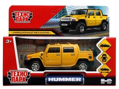 81073 [HUM2PICKUP-12-YE] Технопарк. Машина «HUMMER H2 PICKUP» металл. инерц. 12 см (открыв. двери, багажник) желтый