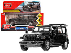 81075 [SAHARA5D-12-BK] Технопарк. Машина «JEEP WRANGLER SAHARA» металл. инерц. 12,5 см (открыв. двери, багажник) черный