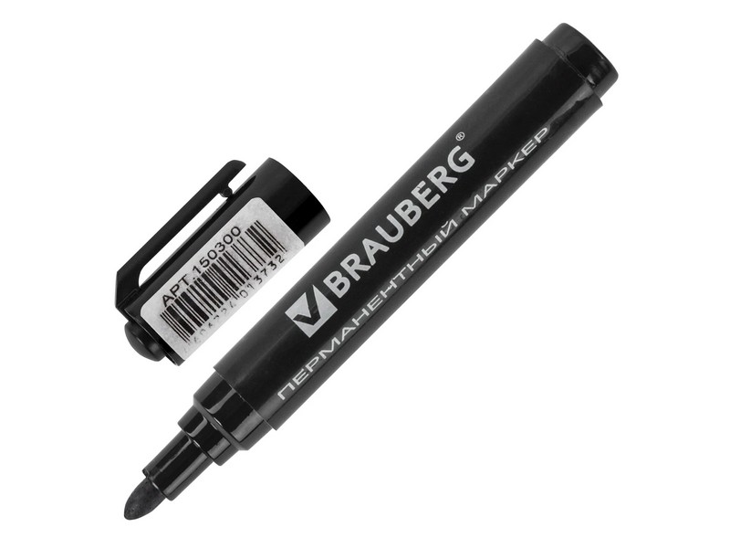 Купить оптом Маркер перманентный BRAUBERG "Classic" круглый 3 мм ЧЕРНЫЙ (10шт/уп) в Луганске