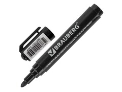 81105 [150300] Маркер перманентный BRAUBERG "Classic" круглый 3 мм ЧЕРНЫЙ (10шт/уп)