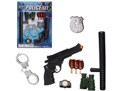 Полицейский набор 10 предметов на планшете PT-01818