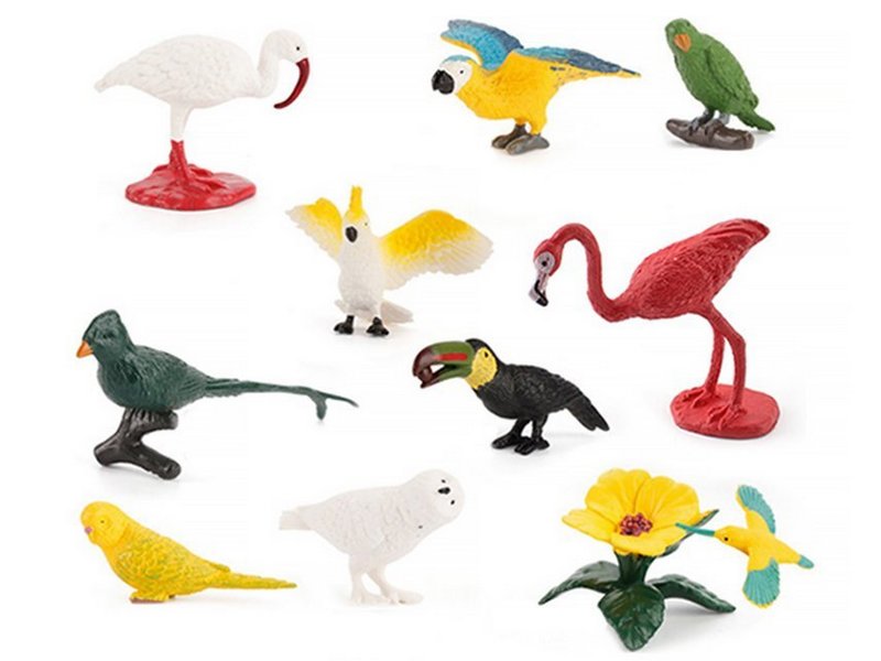 Купить оптом Набор птиц (полимерный материал) 10 предметов в пак. YJ367 в Луганске
