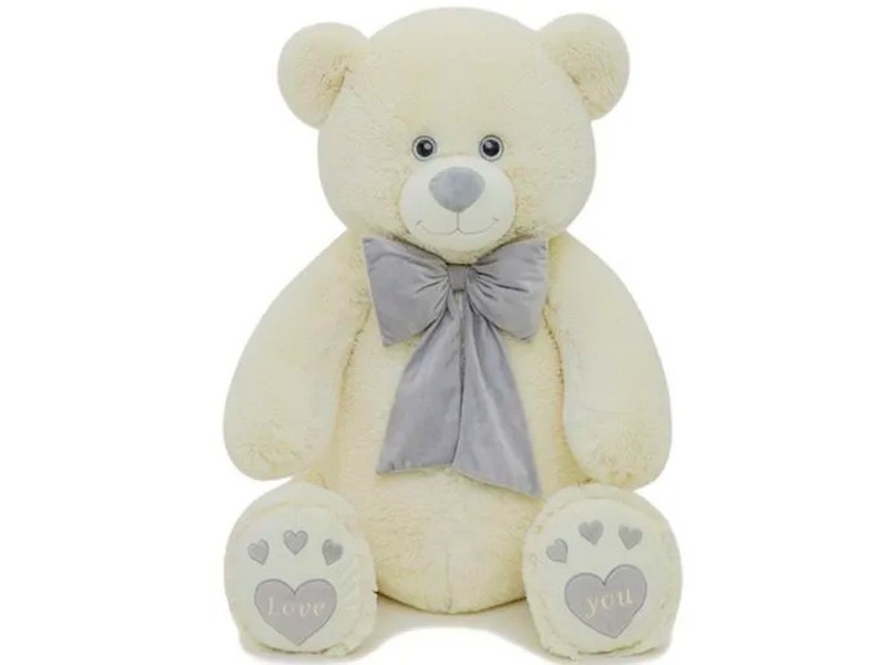 Медведь Пьер с бантом 130 см латте