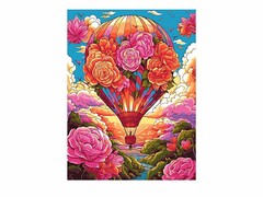 81372 [Кпн-349] Картина на картоне с красками 28,5х38 см по номерам. Цветочный шар