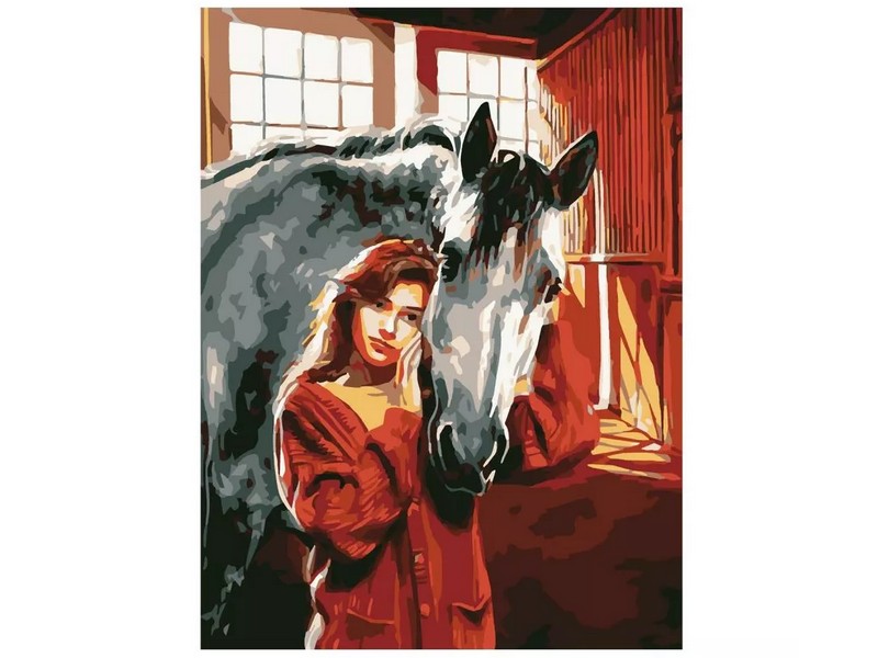 Картина на картоне с красками 28,5х38 см по номерам. Дружба