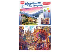 81390 [Кпн-416] Картина на картоне с красками 28,5х38 см по номерам. Карнавал
