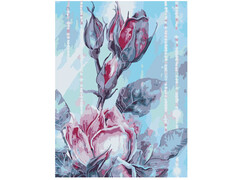 81393 [Кпн-260] Картина на картоне с красками 28,5х38 см по номерам. Нежный цветок