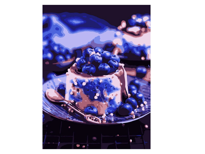 Купить оптом Картина на картоне с красками 28,5х38 см по номерам. Черничный пудинг в Луганске