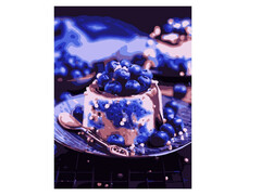 81410 [Кпн-262] Картина на картоне с красками 28,5х38 см по номерам. Черничный пудинг