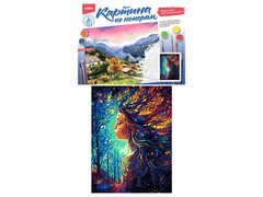 81434 [Кпн-388] Картина на картоне с красками 28,5х38 см по номерам. В гармонии с природой