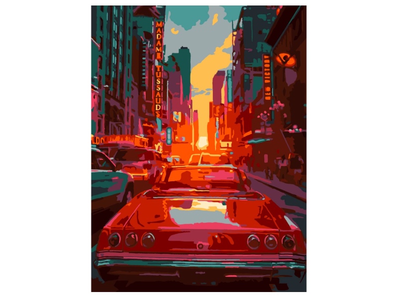 Купить оптом Холст с красками 40х50 см по номерам. Городской пейзаж в Луганске