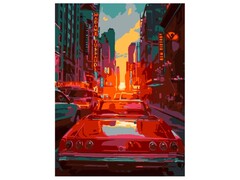 81447 [Рх-150] Холст с красками 40х50 см по номерам. Городской пейзаж