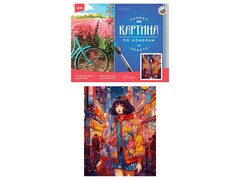 81448&nbsp;[Рх-160]Холст с красками 40х50 см по номерам. Японский переулок