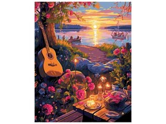 81452 [Кпн-362] Картина на картоне с красками 40х50 см по номерам. В походе