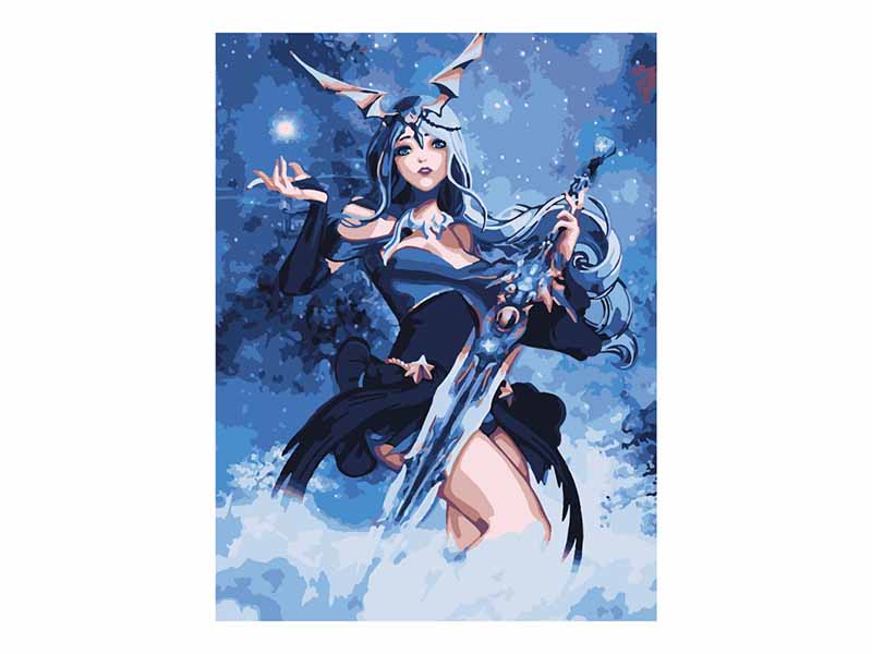 Купить оптом Картина на картоне с красками 28,5х38 см по номерам. Воительница в Луганске