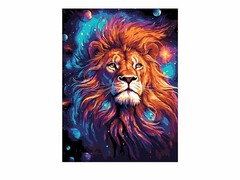 81462 [Кпн-347] Картина на картоне с красками 28,5х38 см по номерам. Лев