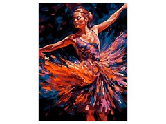 81463 [Рх-134] Холст с красками 30х40 см по номерам. Балерина