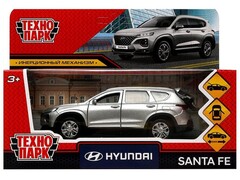 4680107969286 Машина металл HYUNDAI длина 12 см, двер, багаж, инер, серебрист Технопарк в кор.2*36шт SANTAFE2-12-SR