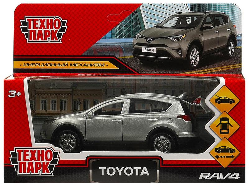 Купить оптом 4660254407428 Машина металл TOYOTA RAV4 12 см, двери, багажн, инерц. серебристый , кор. Технопарк в кор.2*36шт RAV4-12-SR в Луганске