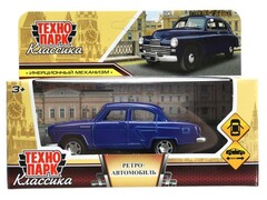 4630395001267 Машина металл РЕТРО АВТОМОБИЛЬ длина 12 см,двери,инерц,темно-синий, кор. Технопарк в кор.2*36шт RETRODY-12-BU