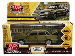 4660254471948 Машина металл ваз-2115 "самара" длина 12 см,двери,серо-зеленый,кор. Технопарк в кор.2*36шт 2115-12-GYGN