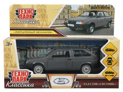 81511&nbsp;[2108-12-GY-WOD]4660254478152 Машина металл LADA-2108 "СПУТНИК" длина 12 см, двери, багаж, серый, в кор. Технопарк в кор.2*36шт 2108-12-GY-WOD