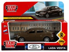 4630395011716 Машина металл LADA vesta 11,5 см, двери, коричневый, кор. Технопарк в кор.2*36шт VESTA-12-BR
