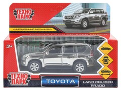 4660254478183 Машина металл TOYOTA PRADO ХРОМ 12 см, двери, багаж, инерц, серебрист, кор. Технопарк в кор.2*36шт PRADO-SL-CH-WOD