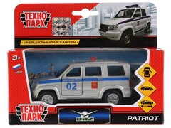 4690590160602 Машина металл UAZ patriot ПОЛИЦИЯ, 12 см, дв., багаж., инерц., кор. Технопарк в кор.2*24шт SB-17-81-UP-P-WB