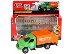 4690590184233 Машина металл ГАЗОН NEXT МУСОРОВОЗ, 15,5 см, двери, подв. дет., инерц., кор. Технопарк в кор.2*24шт SB-18-29-G-WB