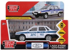 81534&nbsp;[21099-12POL-WH]4680013716042 Машина металл LADA-21099 "СПУТНИК" ПОЛИЦИЯ 12 см, двери, багаж, белый, кор. Технопарк в кор.2*36шт 21099-12POL-WH