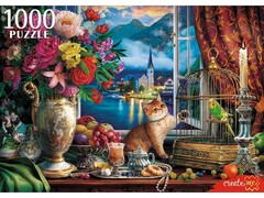 81658 [Ф1000-6635] ПАЗЛЫ 1000 элементов. НАТЮРМОРТ С ВИДОМ НА ГАЛЬШТАТ