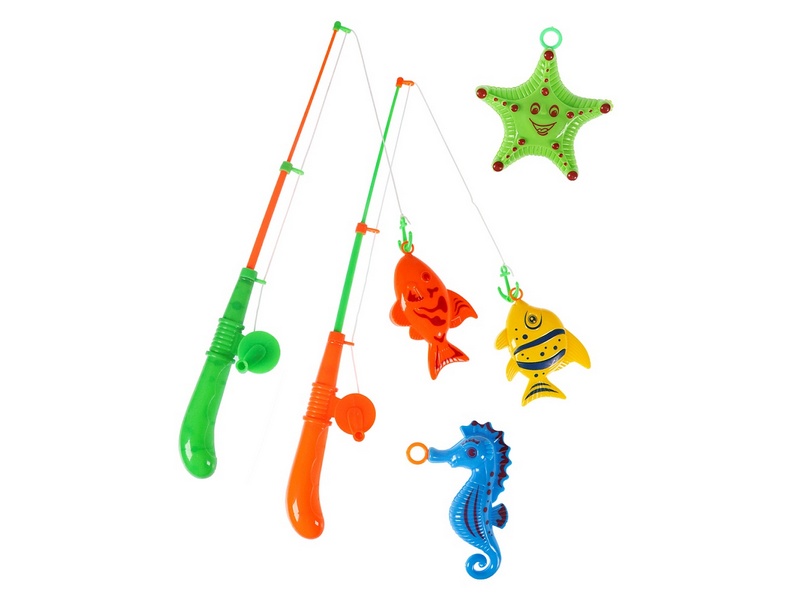 Купить оптом Рыбалка "Удачный улов" (4 морских жителя 2 удочки) 20*50 см M1134 в Луганске