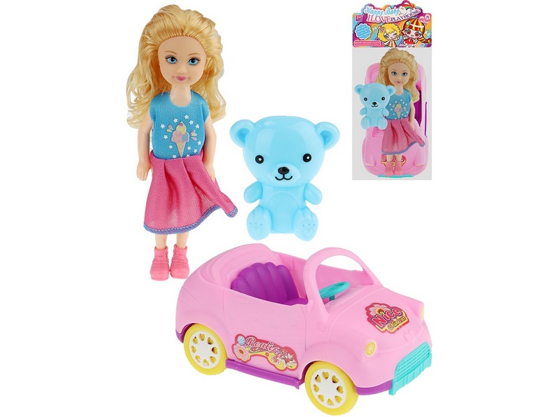 Купить оптом Кукла 14 см с машиной в пак. 2460202 в Луганске