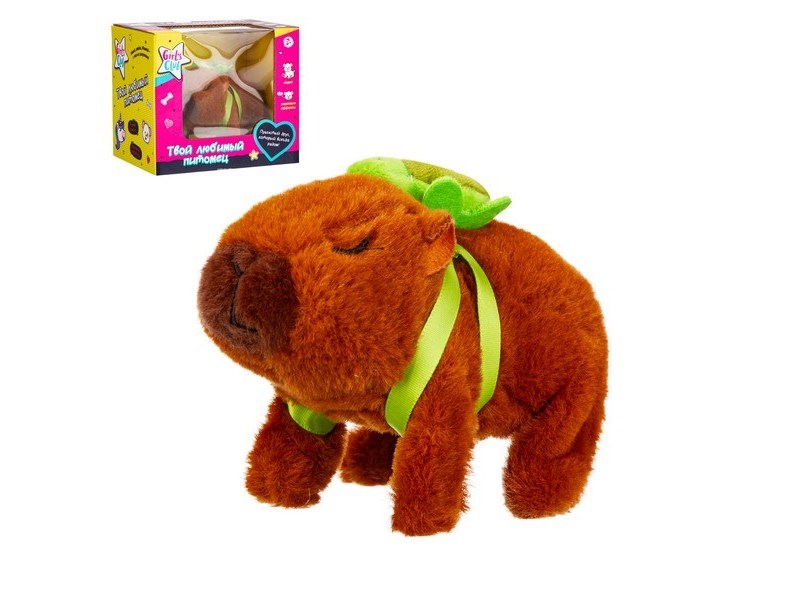 Капибара функциональная на бат. (звук, ходит) 17*13*16,5 см в кор. IT110954