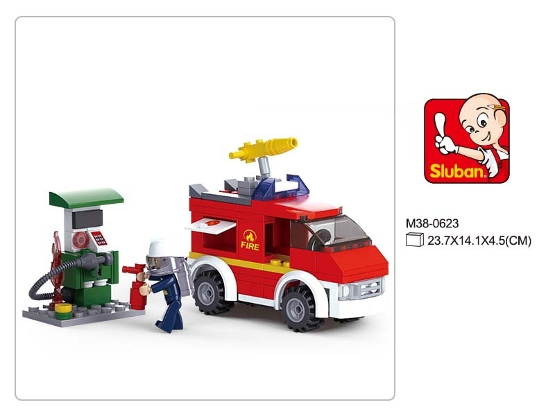 Конструктор "Пожарная машина" 133 дет. в кор. M38-B0623