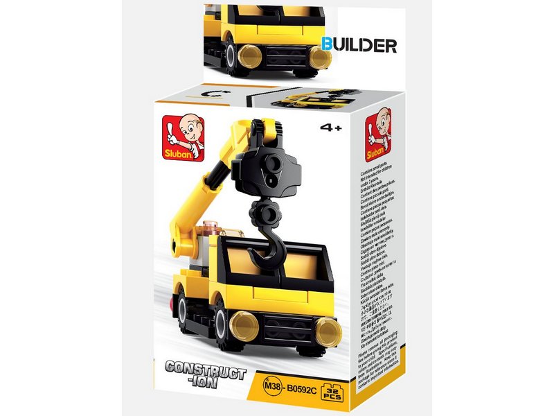 Конструктор "Машина-кран" 32 дет. в кор. M38-B0592C