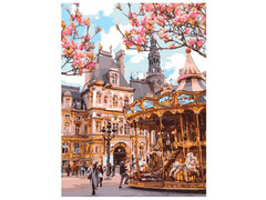 82064 [Кпн-294] Картина на картоне с красками 28,5х38 см по номерам. Весенний парк