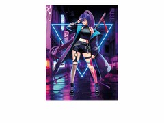 82082 [Х-8541] Холст с красками 30х40 см по номерам.  Девушка в неоне