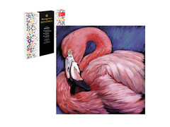82103 [59806] Алмазная мозаика 30*30 см «Розовый фламинго» (с подр., полн. заполн.)