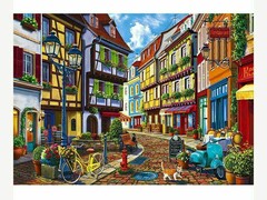 82120 [ASD5004] Алмазная мозаика 40*50 см «Милая улочка» (с подр.,с част. заполн., блест.)