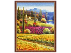 82123 [KC0014] Алмазная мозаика 40х50 см «Тосканские домики» (с подр., полн. заполн.)