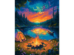82139 [Рх-151] Картина по номерам 40*50 см "У костра"