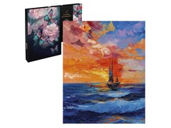 82140 [67946] Холст с красками 40х50 см по номерам. Морской закат