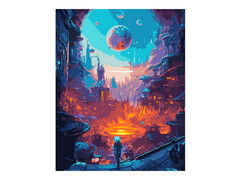 82141 [Рх-163] Холст с красками 40х50 см по номерам. Другой мир