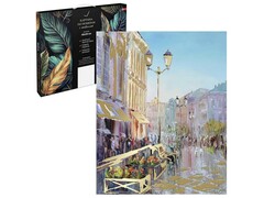 82147 [67986] Холст с красками 40х50 см по номерам с поталью. Москва