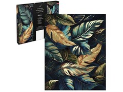 82149 [67987] Холст с красками 40х50 см по номерам с поталью. Перья