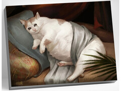 82152 [HR0166] Холст с красками 40х50 см по номерам. Толстый котик