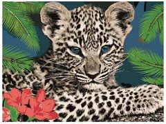 82166 [Кпн-301] Картина на картоне с красками 40х50 см по номерам. Голубоглазый малыш